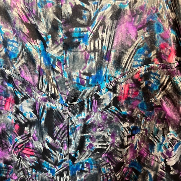 Abstract Print Maxi Skirt Flowy Boho Festival Vibrant Colors Size 2 - Picture 6 of 10